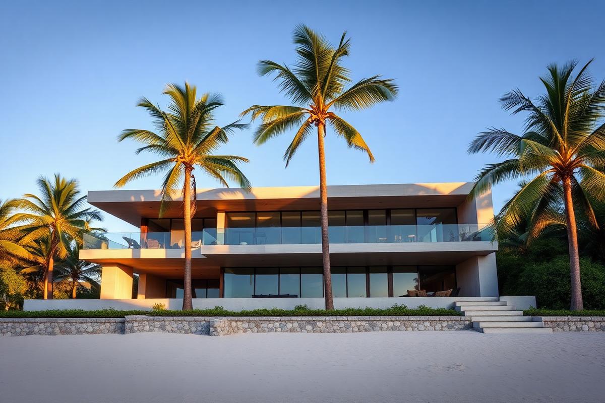 Mansão contemporânea em frente ao mar
