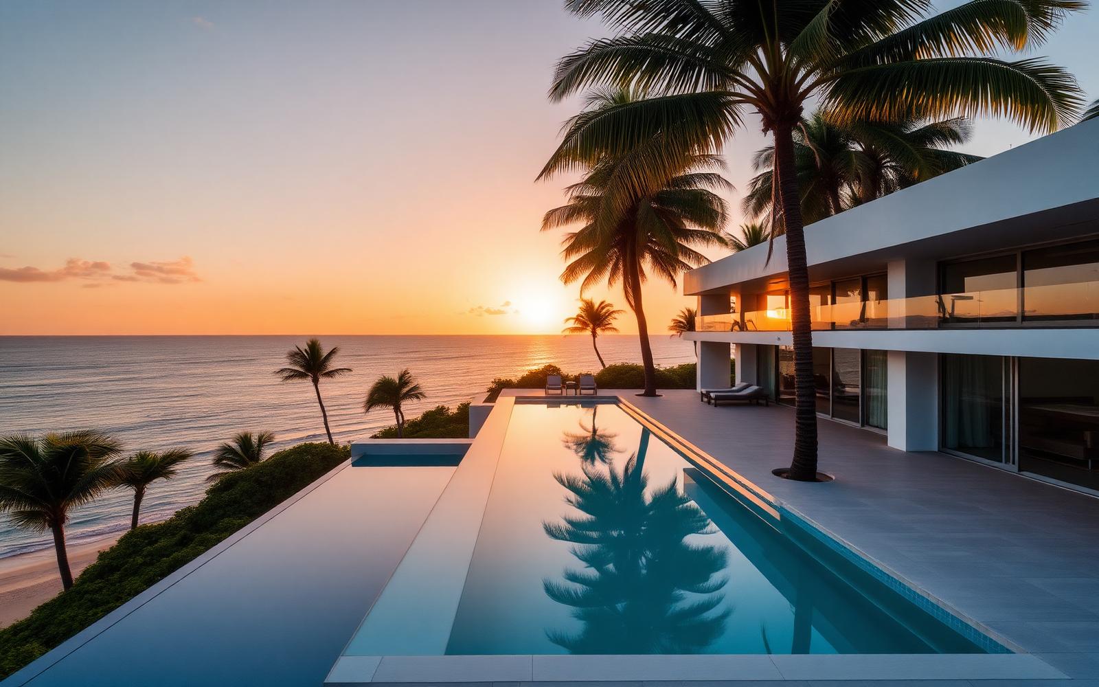 Mansão pé na areia em Jurerê Internacional ao pôr do sol
